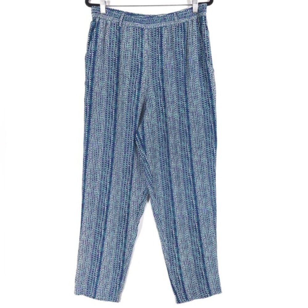 REAL CLOTHES SAKS FIFTH AVENUE 100% SILK‎ Straight Wide Pants Pockets MEDIUM